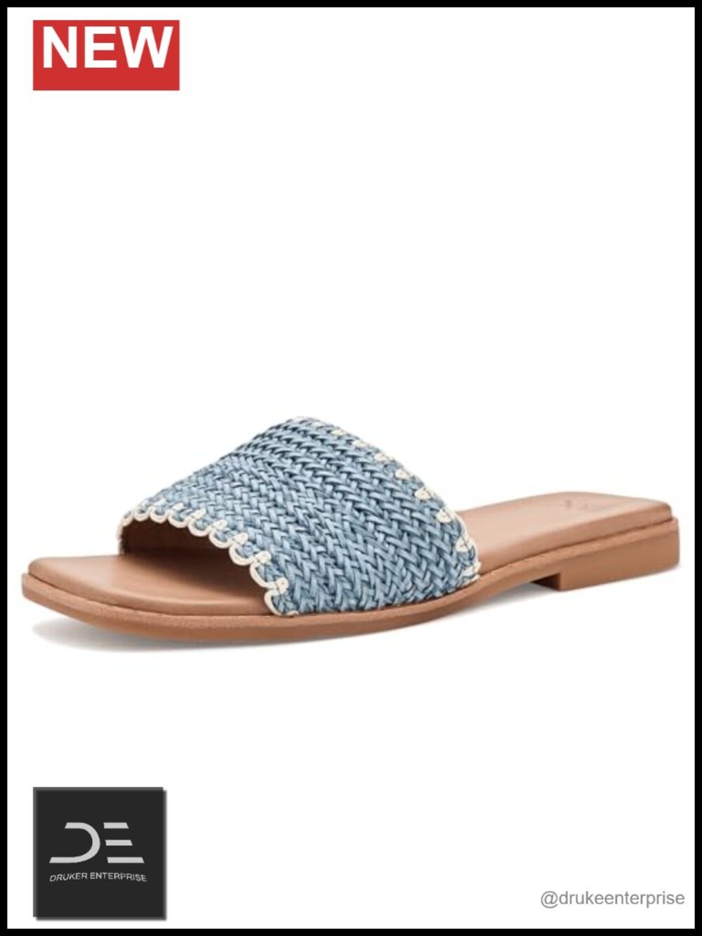 Woven Slide Sandals for Women - Flat Comfort Shoes